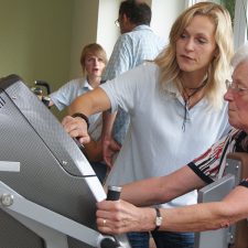 Elderly person exercising