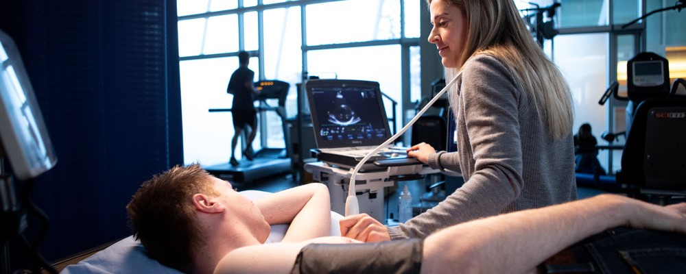 Research and participant in lab