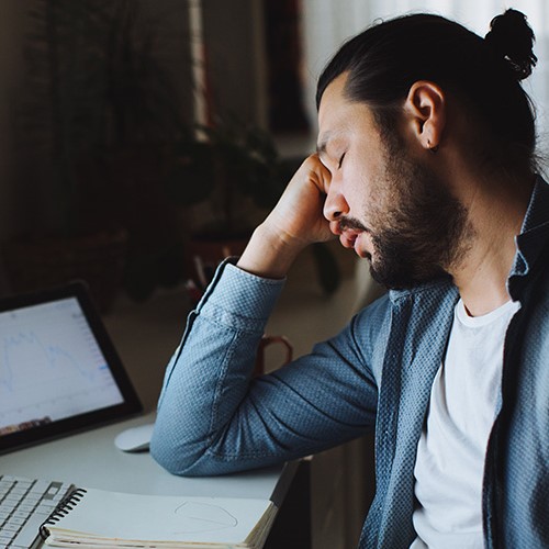 Researcher Dozing Off